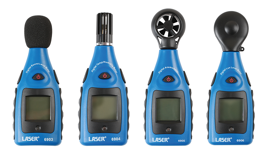 New meters measure sound; temperature and humidity; wind speed and lux light levels