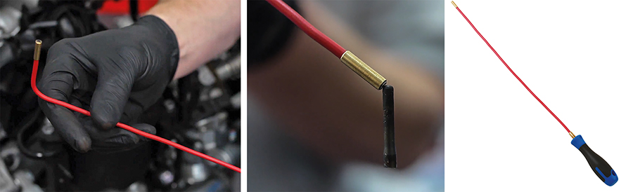 Super-flexible magnetic pick-up tool is so narrow it can retrieve debris from a diesel glow-plug aperture! 