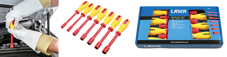 New addition to the comprehensive Laser Tools insulated tool range — this VDE nut driver set