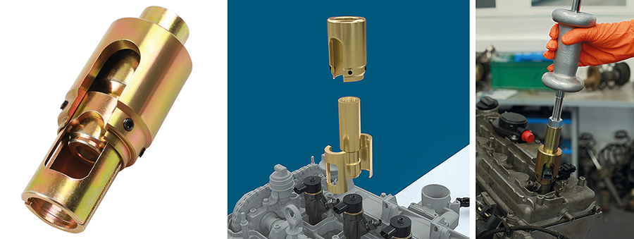 Pull out Bosch CR diesel injectors without having to first remove the solenoid