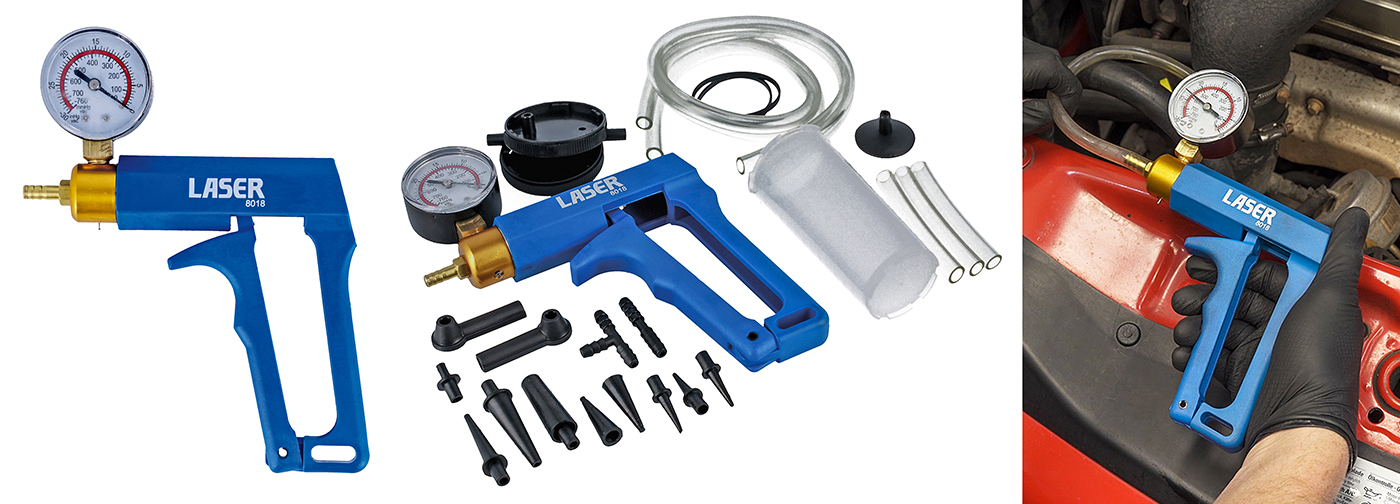 Vacuum tester and suction brake bleeder kit