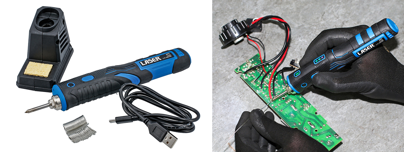 Handy rechargeable cordless soldering iron