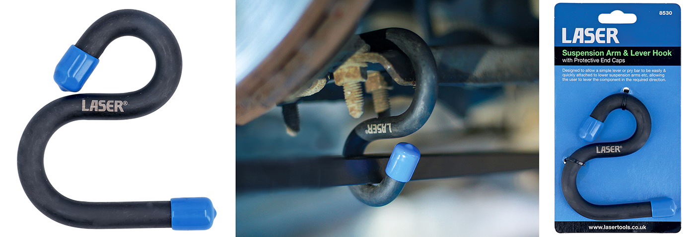 Drop and hold lower suspension arms quickly and easily with this suspension arm lever hook
