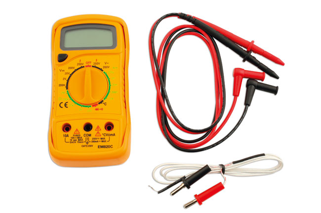 Part No. 5989 Laser Tools Digital Multimeter with temperature probe.