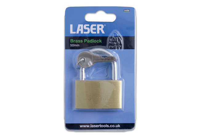 Laser Tools 0498 Brass Padlock 50mm