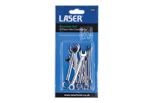 Laser Tools 2352 Mini Combination Spanner Set 10pc