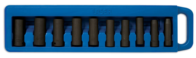 Laser Tools 2424 Deep Impact Socket Set 3/8"D 10pc