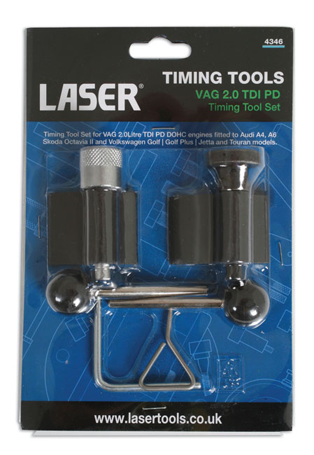 Laser Tools 4346 Timing Tool Set - for VAG 2.0L TDi PD