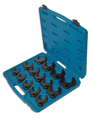 Large half inch crowsfoot wrench set