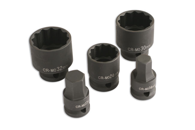 Laser Tools 4925 Hub Nut Socket Set 1/2"D 5pc - for VAG