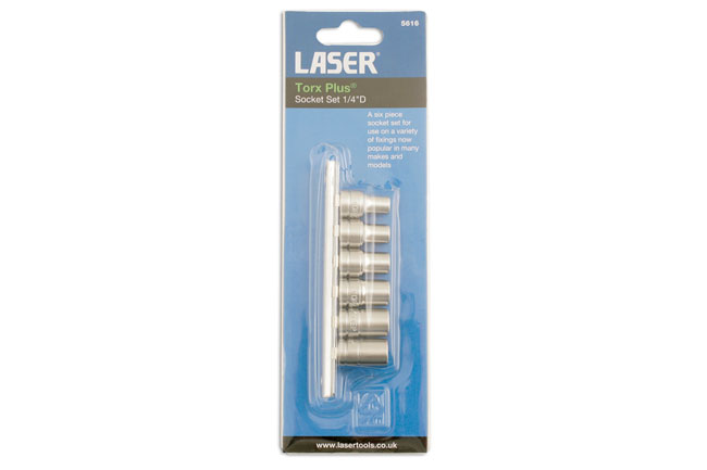 Laser Tools 5616 Torx Plus® Socket Set 1/4"D 6pc