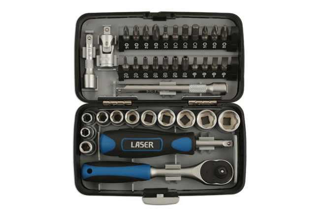 Laser Tools 5960 Socket & Bit Set 1/4"D 38pc