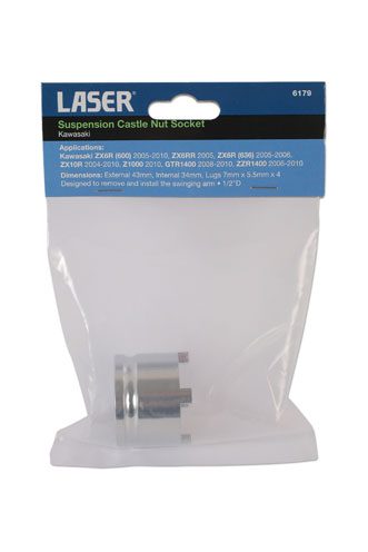Laser Tools 6179 Suspension Castle Nut Socket 43mm - Kawasaki