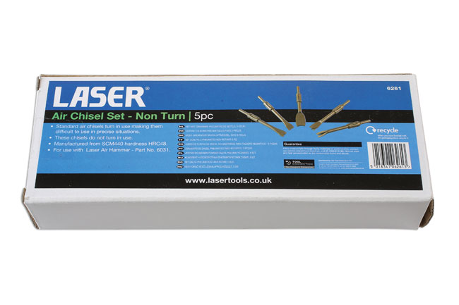 Laser Tools 6261 Air Chisel Set - Non Turn 5pc