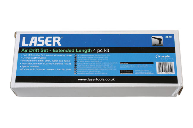 Laser Tools 6262 Air Hammer Drift Set - Extended Length 4pc