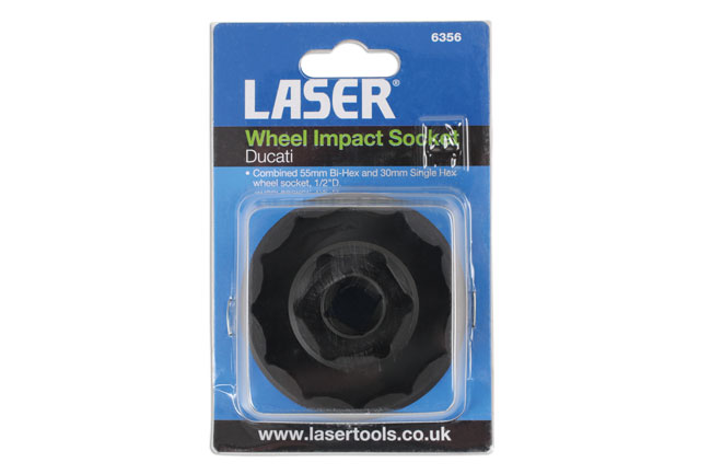 Laser Tools 6356 Wheel Impact Socket 1/2"D 55mm/30mm - for Ducati