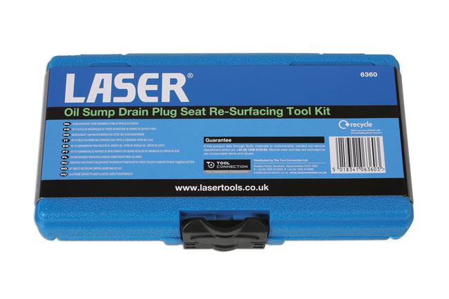 Laser Tools 6360 Oil Sump Drain Plug Seat Re-Surfacing Tool Kit