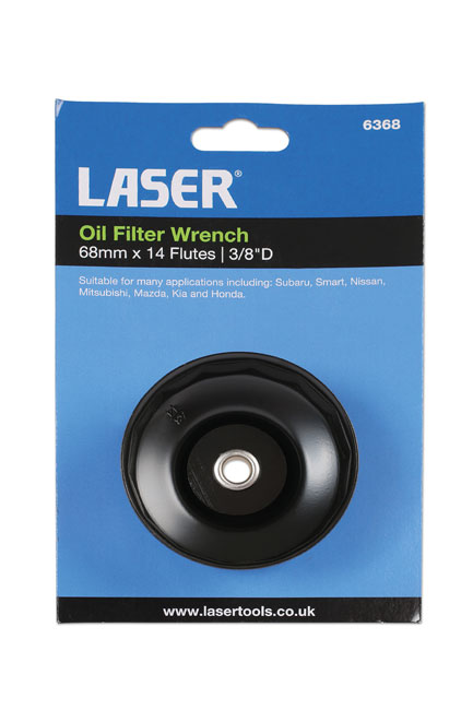 Laser Tools 6368 Oil Filter Wrench 3/8"D - 68mm x 14 Flutes