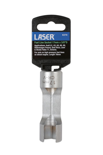 Laser Tools 6376 Fuel Line Socket 3/8"D 17mm