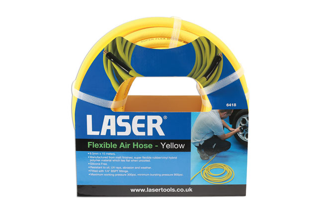 Laser Tools 6418 Flexible Air Hose - Yellow