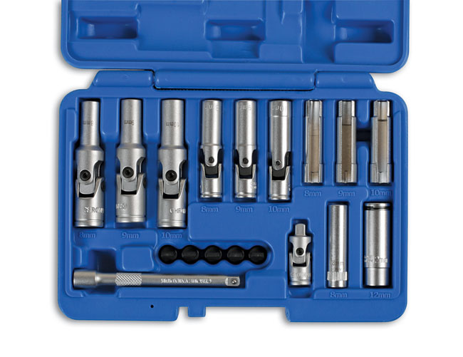 Laser Tools 6424 Specialist Thin Wall Glow Plug Socket Set 1/4"D, 3/8"D 18pc
