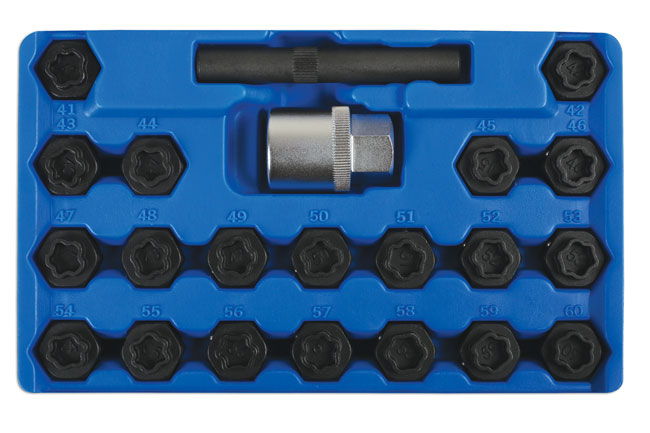 Laser Tools 6539 Locking Wheel Nut Key Set 22pc - for BMW