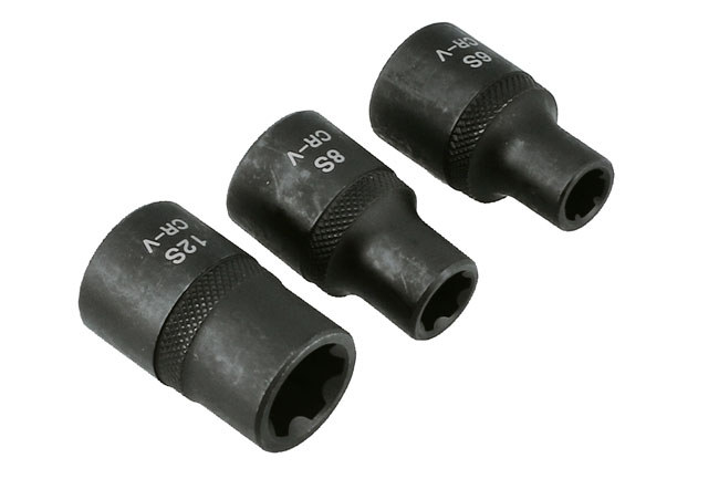 Laser Tools 6575 Ribe Socket Set 1/2"D 3pc