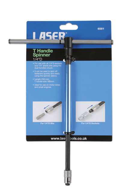 Laser Tools 6581 T-Handle Spinner 1/4"D