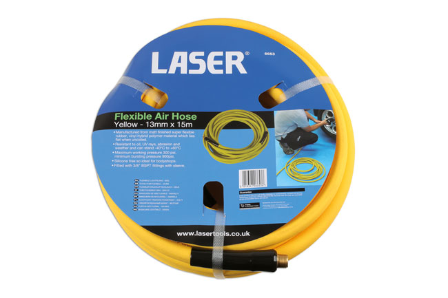 Laser Tools 6653 Flexible Air Hose 13mm x 15m