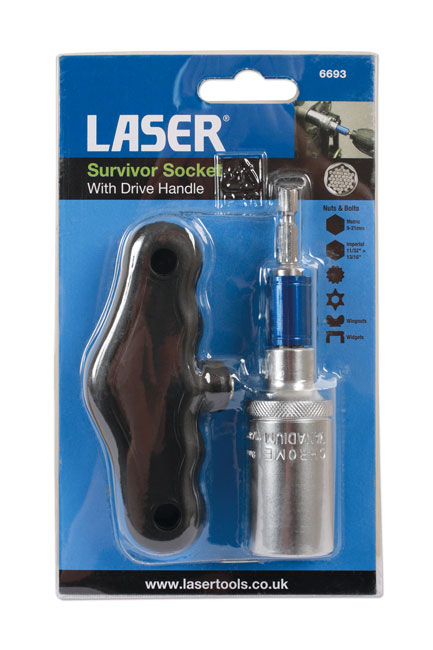 Laser Tools 6693 Survivor Socket with Handle 1/2"D
