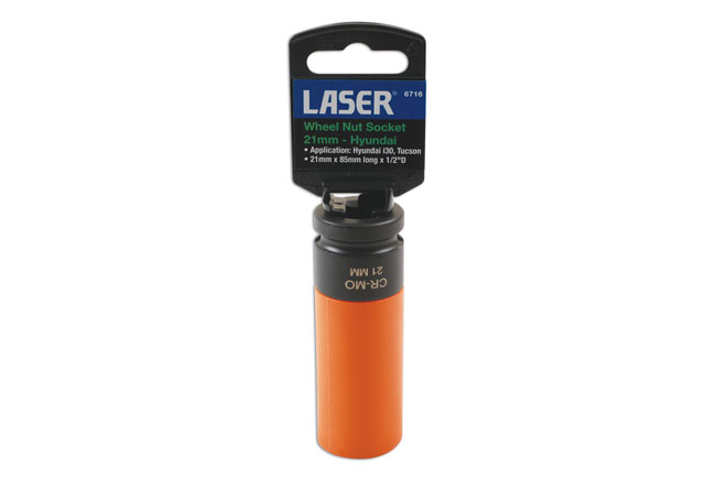 Laser Tools 6716 Alloy Wheel Nut Socket 1/2"D 21mm