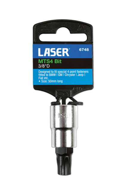 Laser Tools 6748 Mortorq Socket Bit 3/8"D MTS4