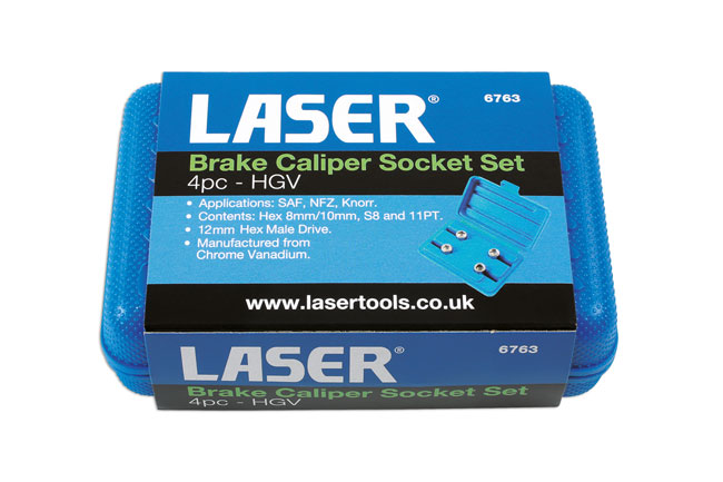 Laser Tools 6763 Brake Caliper Socket Set 4pc
