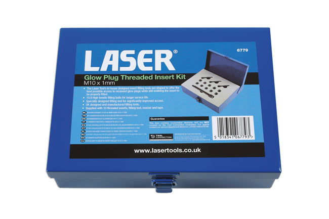 Laser Tools 6779 Glow Plug Threaded Insert Kit M10 x 1mm
