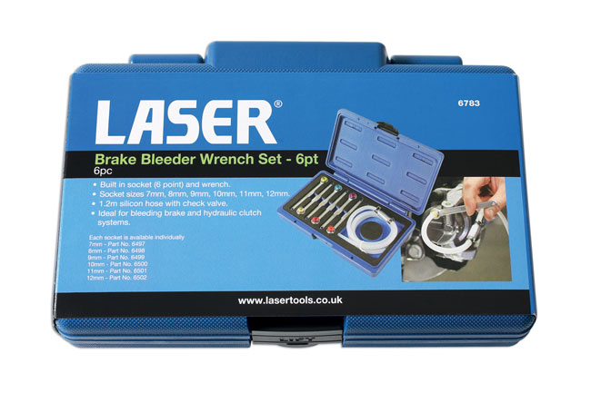 Laser Tools 6783 Brake Bleeder Wrench Set 7pc