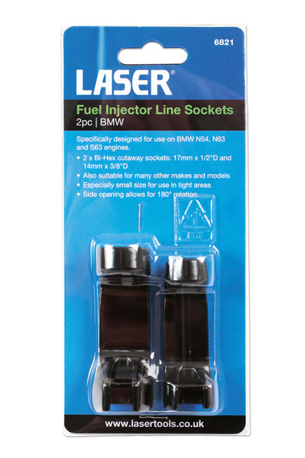 Laser Tools 6821 Fuel Injector Line Sockets 2pc - for BMW