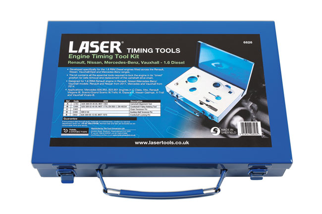 Laser Tools 6826 Engine Timing Kit - for Renault, Nissan, Mercedes, Vauxhall