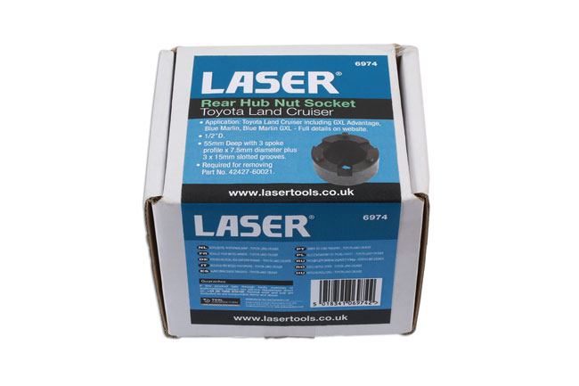 Laser Tools 6974 Rear Hub Socket 1/2"D - for Toyota Land Cruiser