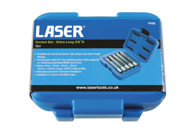 Laser Tools 7032 Extra Deep Socket Set 3/8"D 5pc