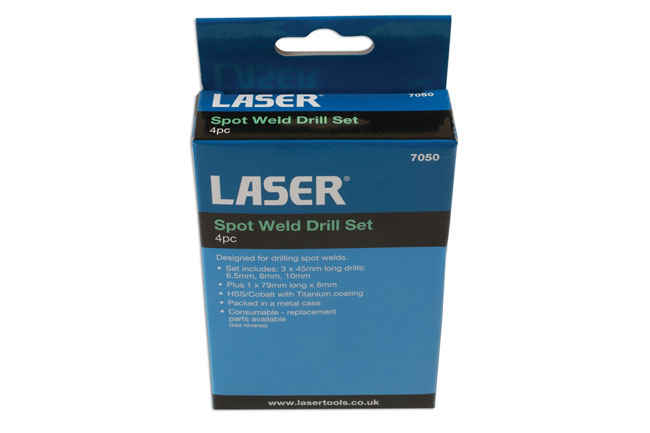 Laser Tools 7050 Spot Weld Drill Set 4pc