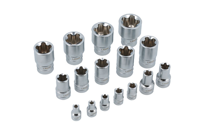 Laser Tools 7189 Torx® Plus EPR Socket Set 1/4"D, 3/8"D, 1/2"D 16pc