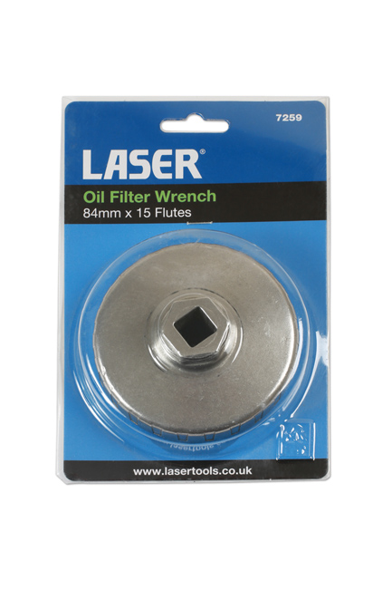 Laser Tools 7259 Oil Filter Wrench 1/2"D - 84mm x 15 Flutes