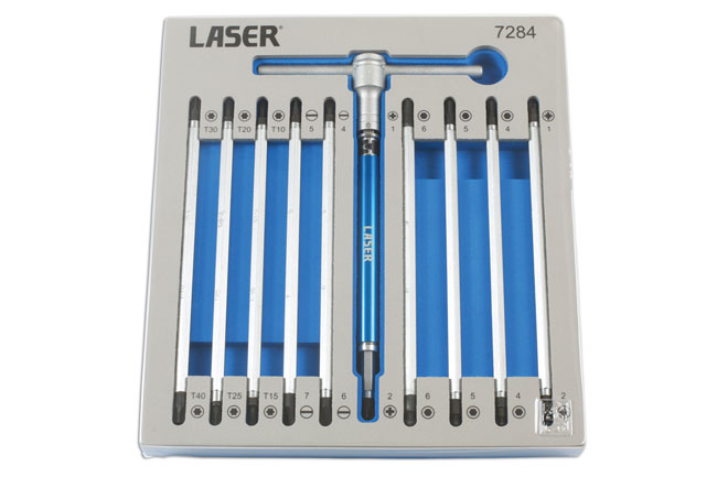 Laser Tools 7284 T-Handle Double End Screwdriver Set 12pc