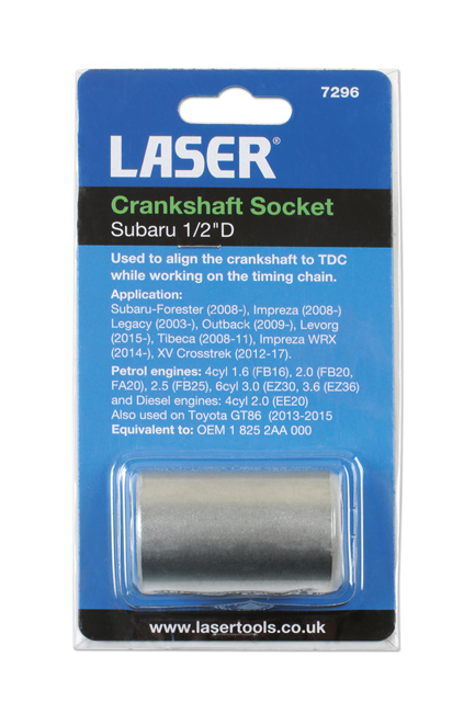 Laser Tools 7296 Crankshaft Socket 1/2"D - for Subaru, Toyota