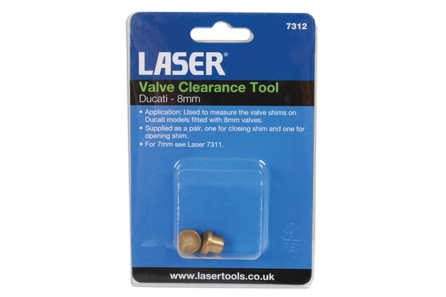 Laser Tools 7312 Valve Clearance Tool 8mm 2pc - for Ducati