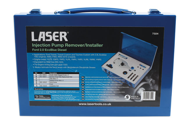 Laser Tools 7324 Injection Pump Remover/Installer - for Ford Transit 2.0 EcoBlue Diesel
