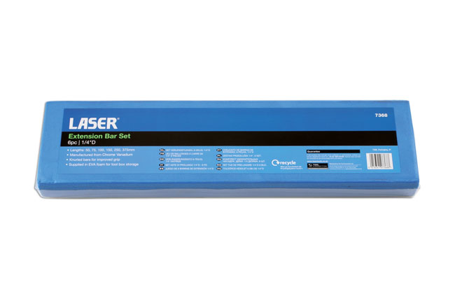 Laser Tools 7368 Extension Bar Set 1/4"D 6pc