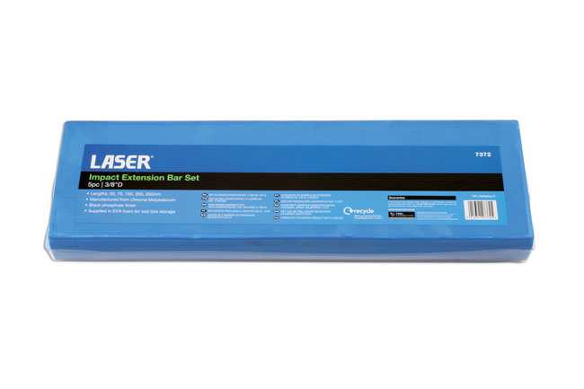 Laser Tools 7372 Impact Extension Bar Set 3/8"D 5pc