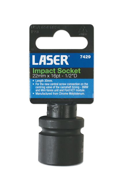 Laser Tools 7429 Variable Camshaft Timing Adjuster Socket 1/2"D