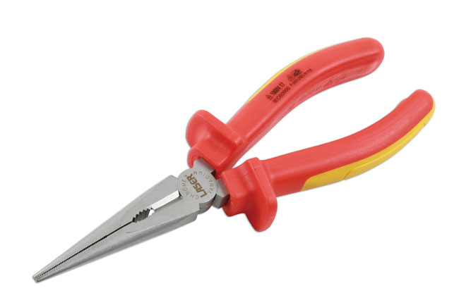 VDE Insulated Long Nose Pliers for working on live equipment up to 1000v ideal for use on Hybrid and Electric vehicles.